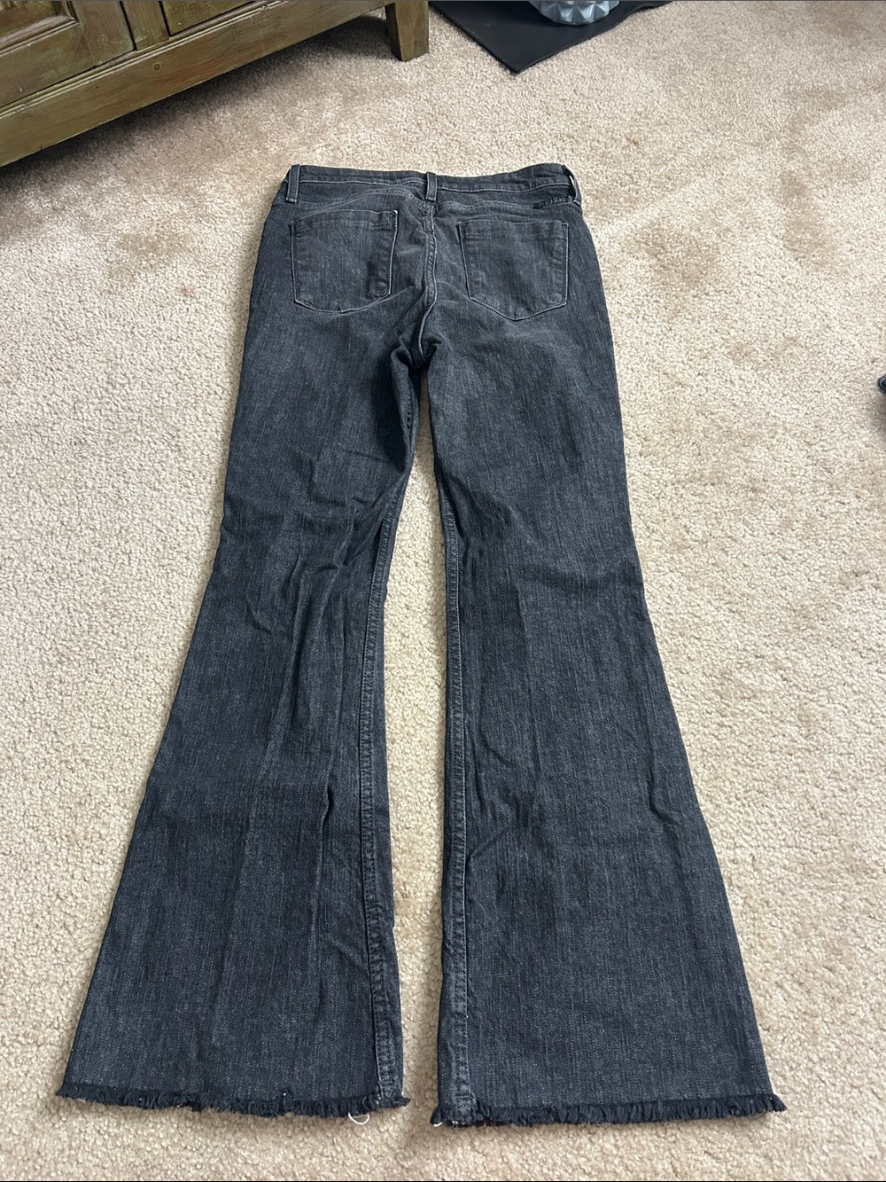 Women’s Smith & Rogue Black Wide Leg Trouser Jean (raw hem)